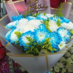 بوكيه هاند بكرازنتم ابيض وازرق