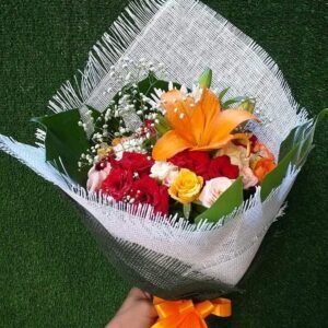 بوكيه هاند ليليم وجوري ميكس الوان