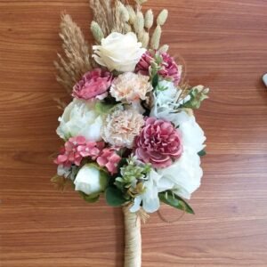 جرب صناعي ورد جوري ابيض وروز وبيربل