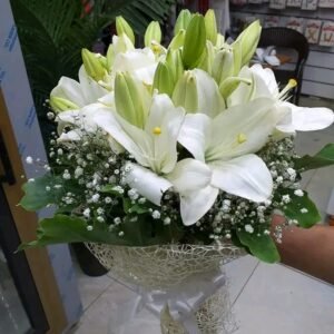 جرب طبيعي ليليم ابيض وبيي فلاور ابيض بلفه خيش